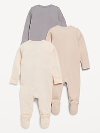 Image number 2 showing, 2-Way-Zip Sleep & Play Footed One-Piece 3-Pack for Baby