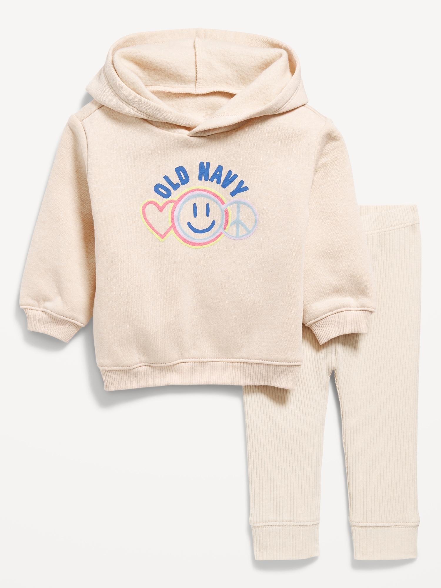 Oversized Logo-Graphic Hoodie and Leggings Set for Baby