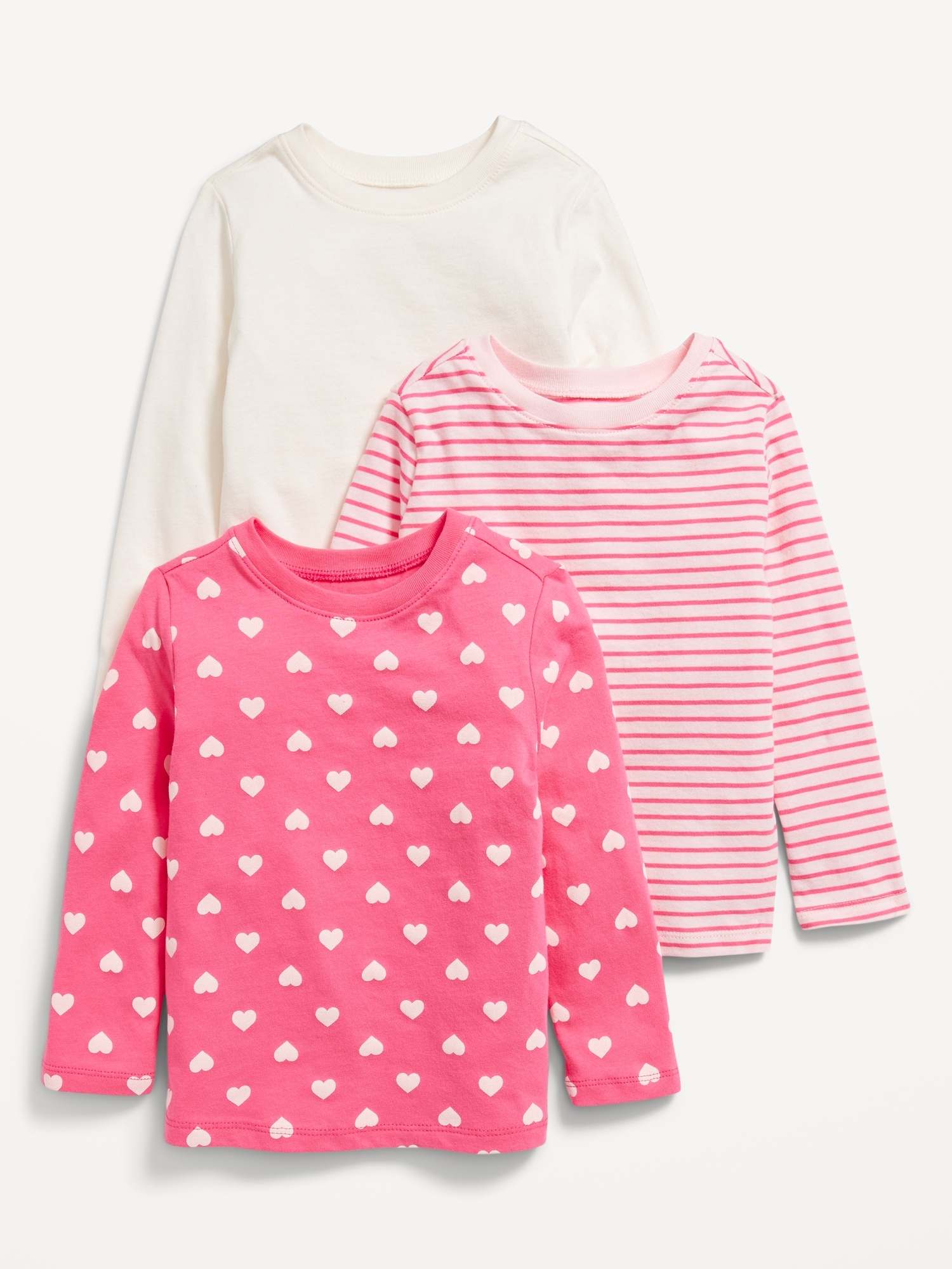 Long-Sleeve Graphic T-Shirt 3-Pack for Toddler Girls