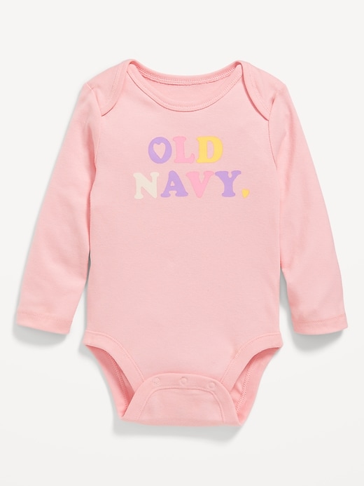 View large product image 1 of 2. Long-Sleeve Logo-Graphic Bodysuit for Baby