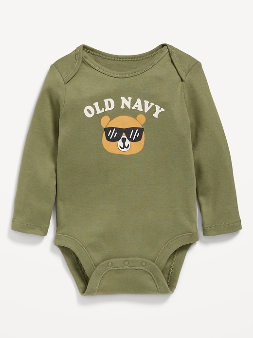 View large product image 1 of 2. Long-Sleeve Logo-Graphic Bodysuit for Baby