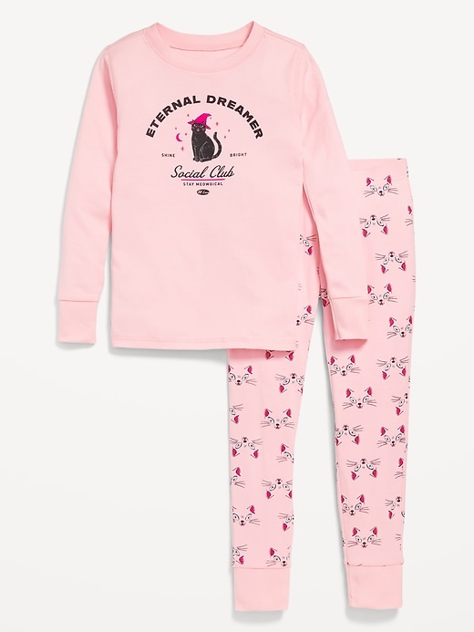 View large product image 1 of 2. Printed Snug-Fit Pajama Set for Girls