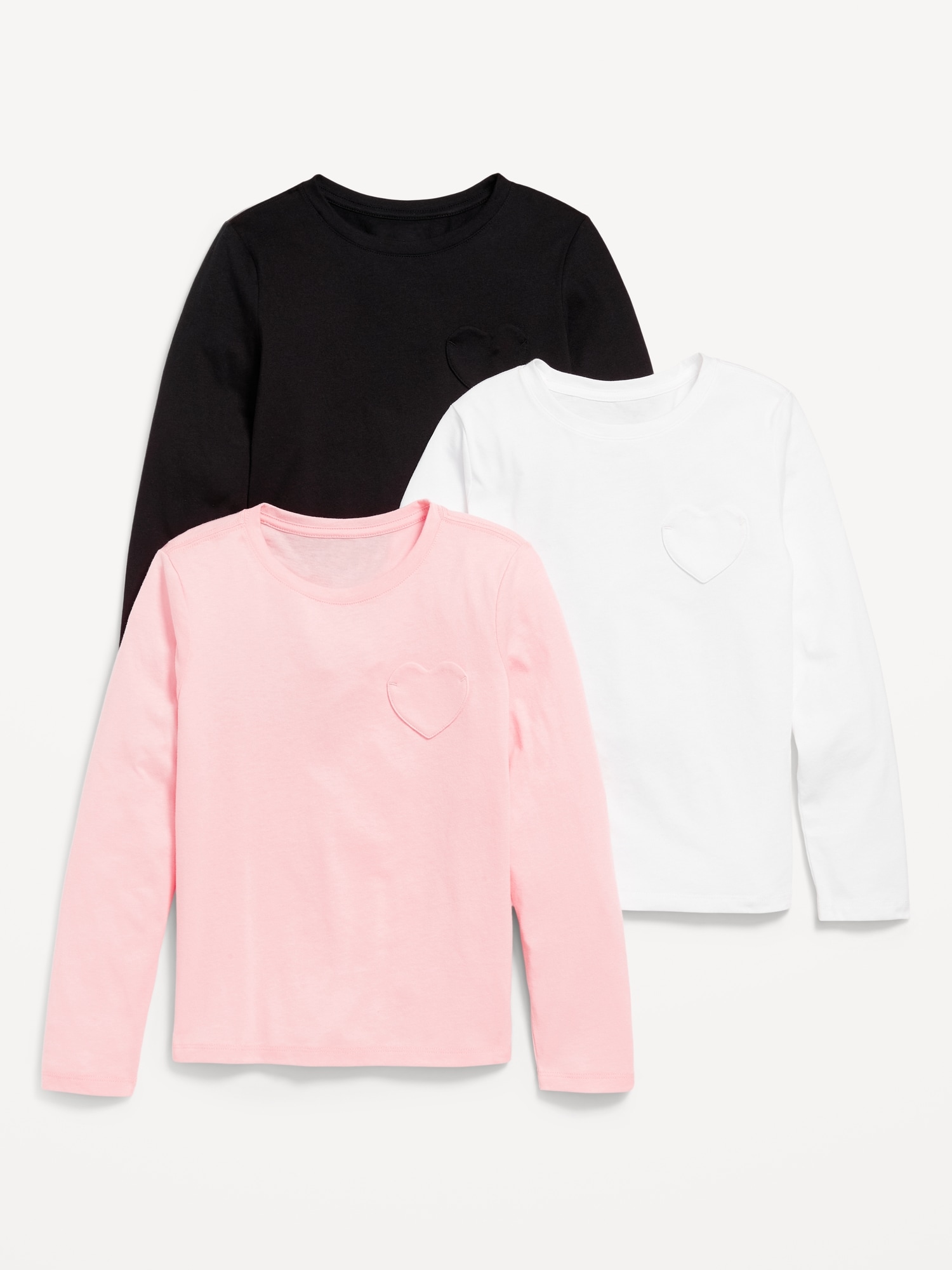 Long-Sleeve Softest T-Shirt Variety 3-Pack for Girls