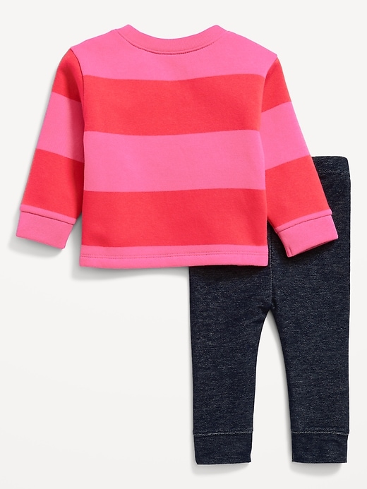 View large product image 2 of 3. Crew-Neck Graphic Sweatshirt and Leggings Set for Baby