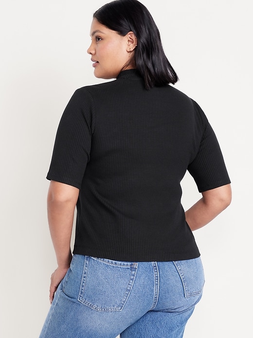 Image number 8 showing, Ribbed Mock-Neck Top