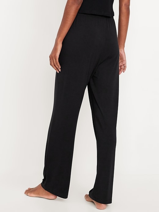 Image number 5 showing, Mid-Rise Knit Jersey Pajama Pant