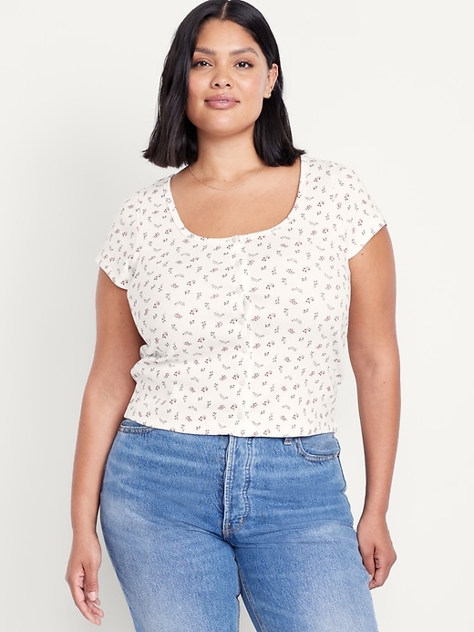 Image number 7 showing, Rib-Knit Button-Down Top