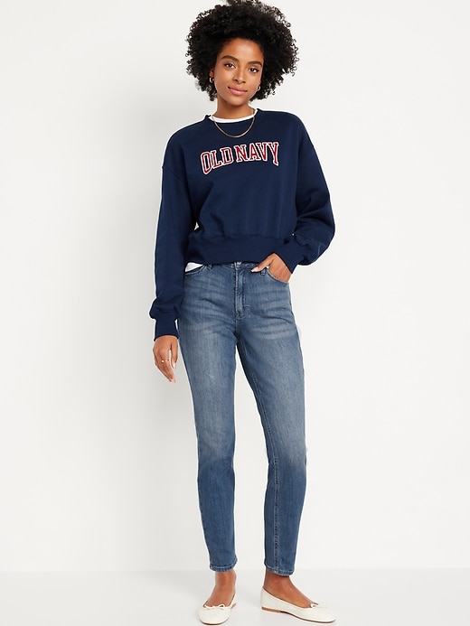 Image number 1 showing, High-Waisted Wow Straight Ankle Jeans