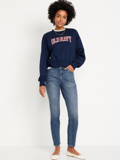 High-Waisted Wow Straight Ankle Jeans - Medium Wash