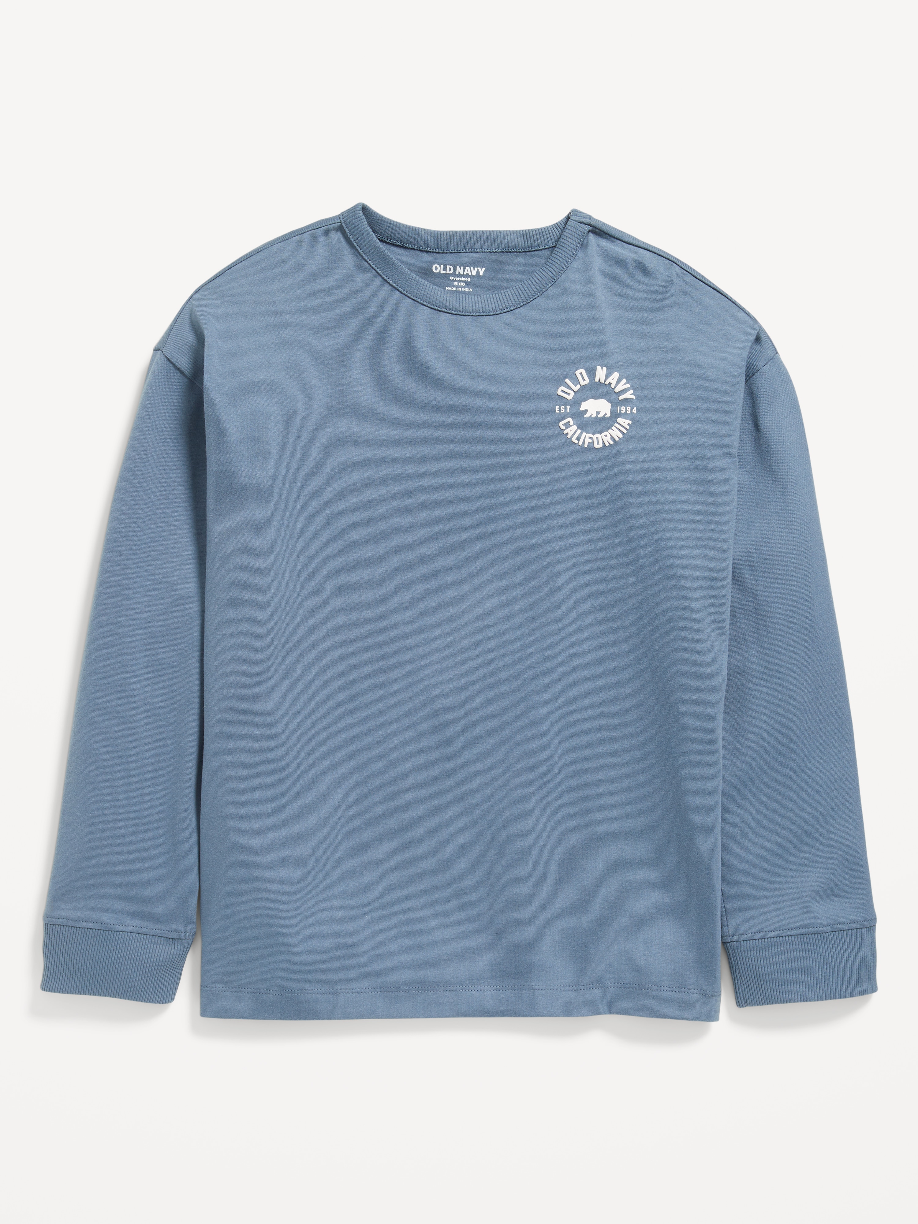 everyone logo long sleeve tee navy