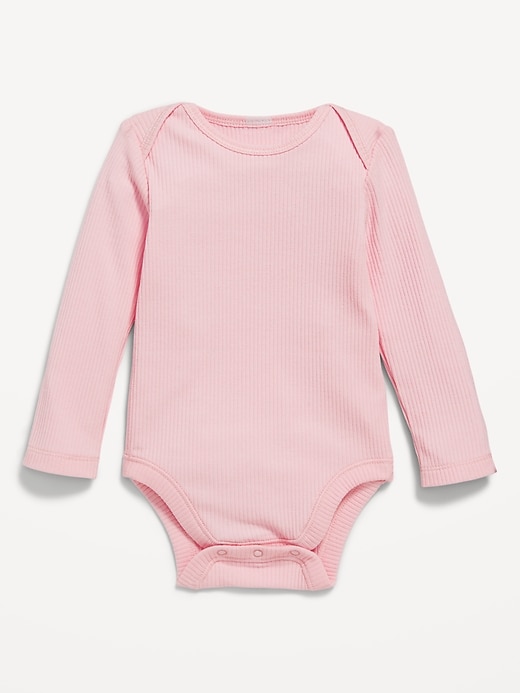 View large product image 1 of 2. Long-Sleeve Ribbed Bodysuit for Baby