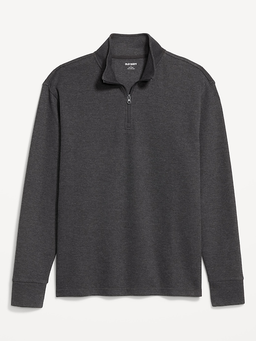 Image number 8 showing, French Rib Quarter-Zip Sweater