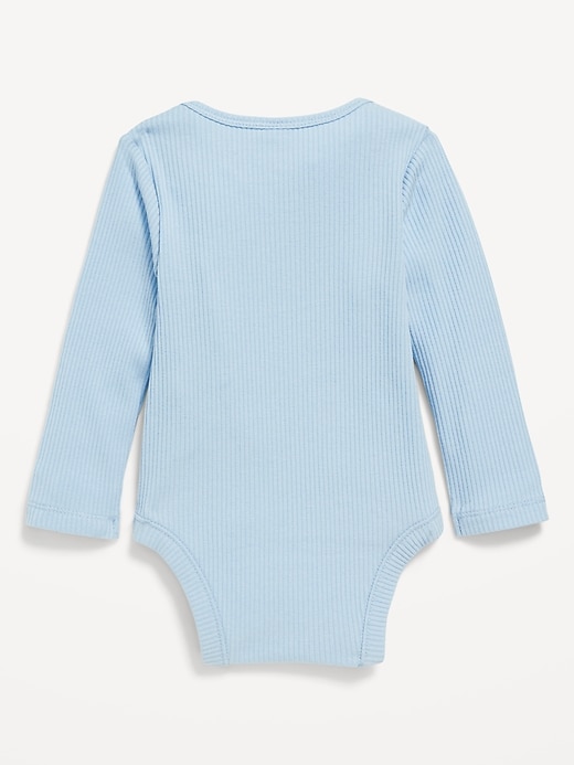 View large product image 2 of 2. Long-Sleeve Ribbed Bodysuit for Baby