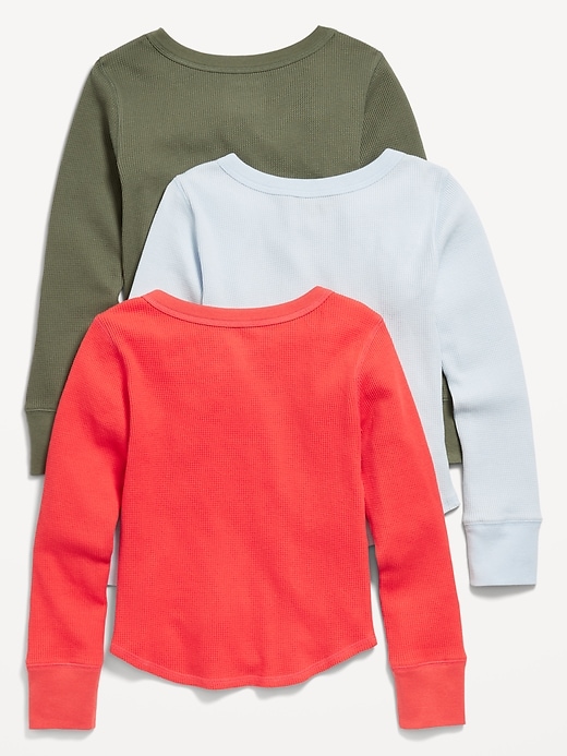 View large product image 2 of 2. Long-Sleeve Thermal-Knit T-Shirt 3-Pack for Girls