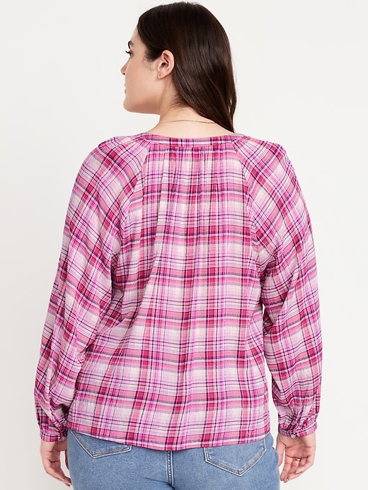 Image number 6 showing, Split-Neck Button-Down Top