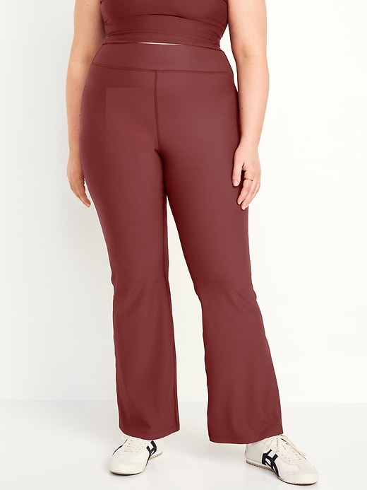 Image number 7 showing, Extra High-Waisted PowerSoft Ribbed Flare Leggings