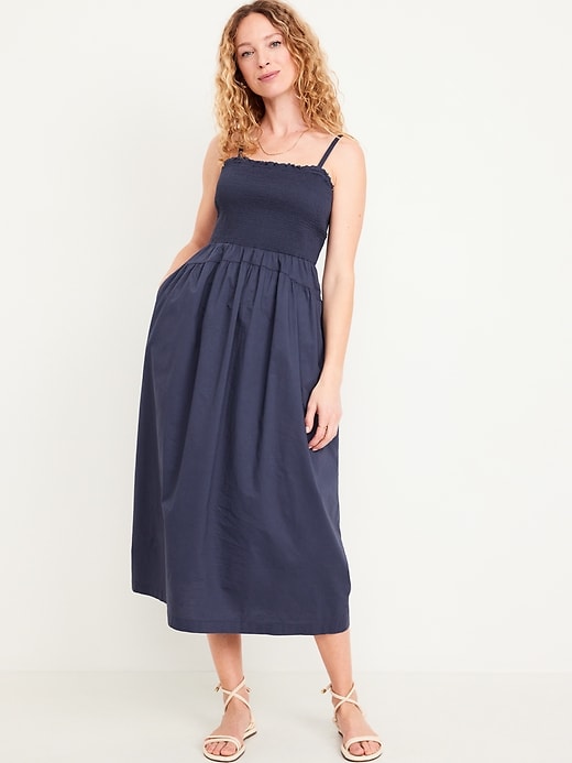 Image number 1 showing, Fit & Flare Smocked Midi Dress