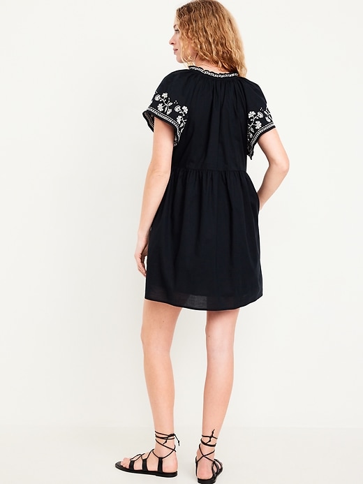 Image number 2 showing, Embroidered Mini Swing Dress