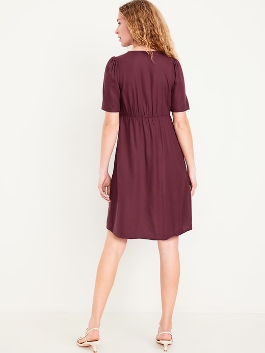 Image number 2 showing, Button-Down Crepe Mini Dress