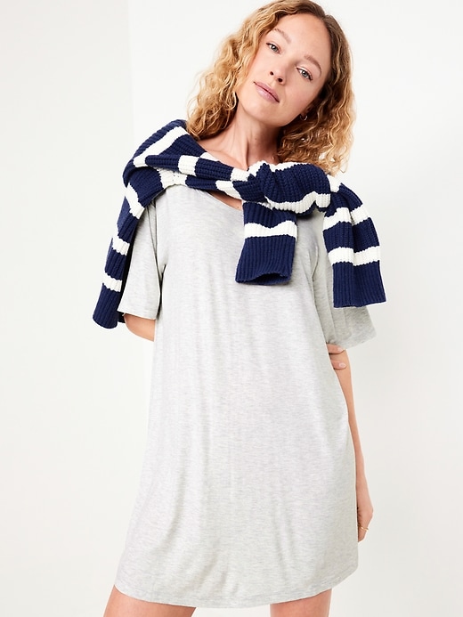 Image number 3 showing, Knit Jersey Pajama Sleep Shirt