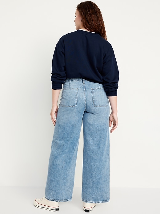 Image number 5 showing, High-Waisted Baggy Wide-Leg Trouser Jeans