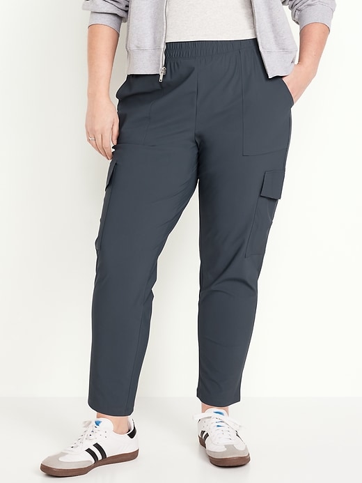 Image number 4 showing, High-Waisted SleekTech Cargo Ankle Pants