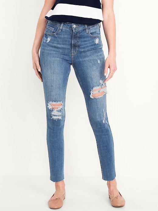 Image number 2 showing, Extra High-Waisted Rockstar 360° Stretch Super-Skinny Ripped Jeans