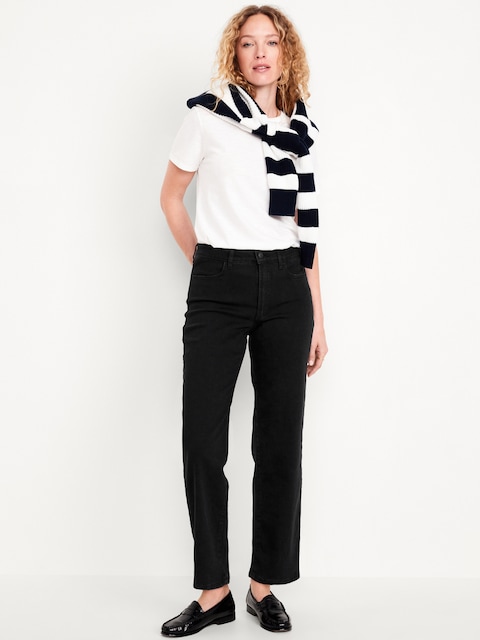 High-Waisted Wow Loose Jeans - Black Wash
