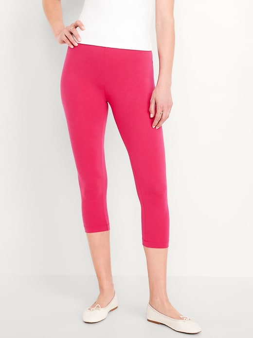 View large product image 1 of 8. High-Waisted Crop Leggings