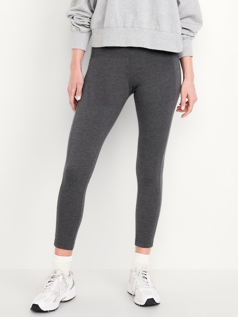 High-Waisted Fashion Layering 7/8 Legging - Dark Heather Gray