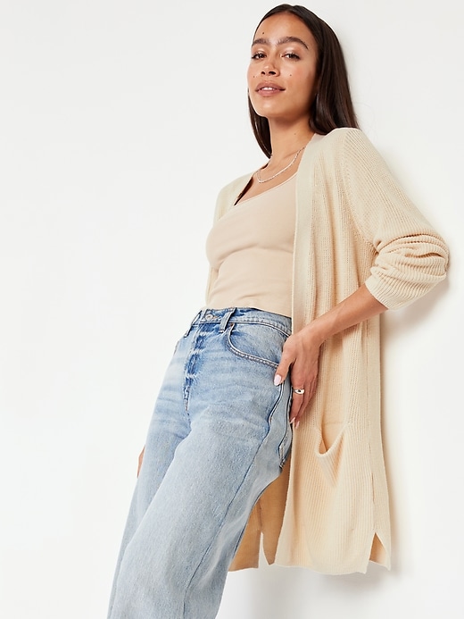 Image number 3 showing, Open-Front Longline Cardigan Sweater