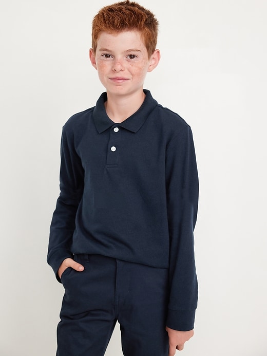 View large product image 1 of 3. School Uniform Long-Sleeve Polo Shirt for Boys