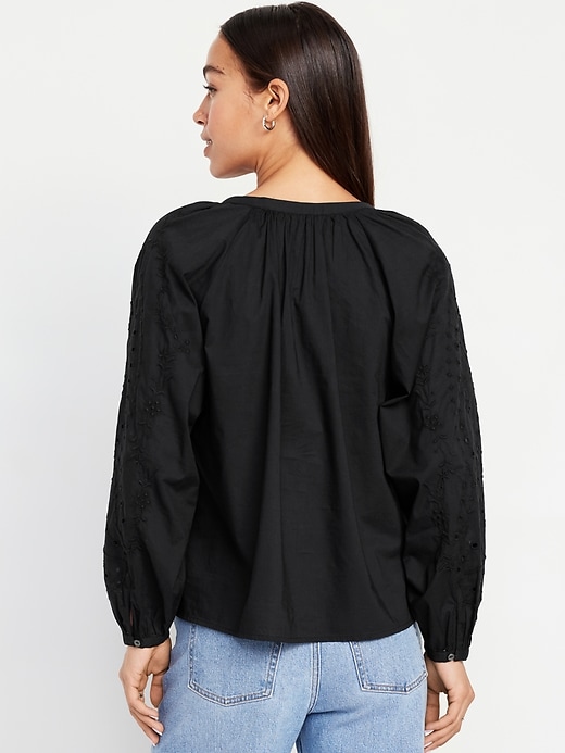 Image number 2 showing, Split-Neck Button-Down Top