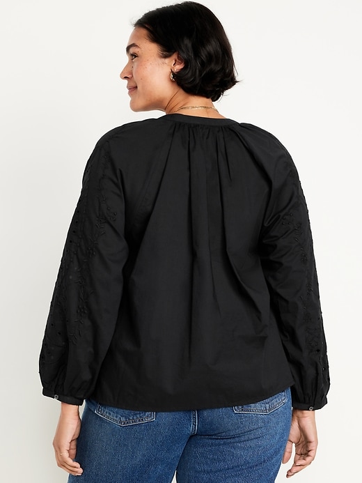 Image number 8 showing, Split-Neck Button-Down Top