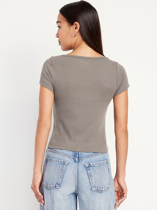 Image number 2 showing, Rib-Knit Button-Down Top