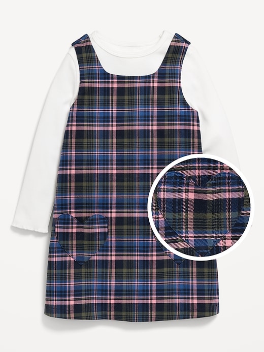 View large product image 1 of 3. Sleeveless Twill Dress and T-Shirt Set for Toddler Girls