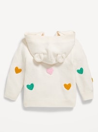 Image number 2 showing, SoSoft Critter Ear Button-Front Sweater for Baby