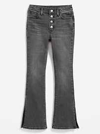 View large product image 4 of 4. High-Waisted Button-Fly Flare Jeans for Girls