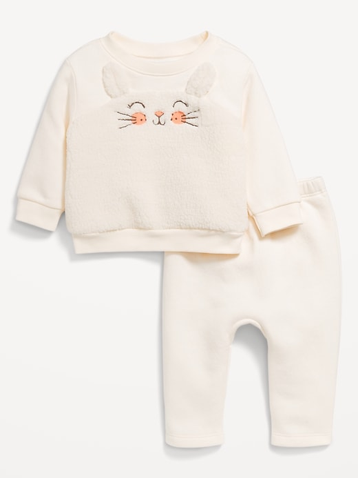 View large product image 1 of 3. Crew-Neck Critter Sweatshirt and Sweatpants Set for Baby