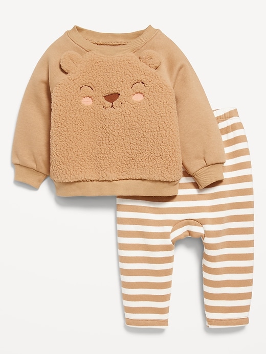 View large product image 1 of 3. Crew-Neck Critter Sweatshirt and Sweatpants Set for Baby