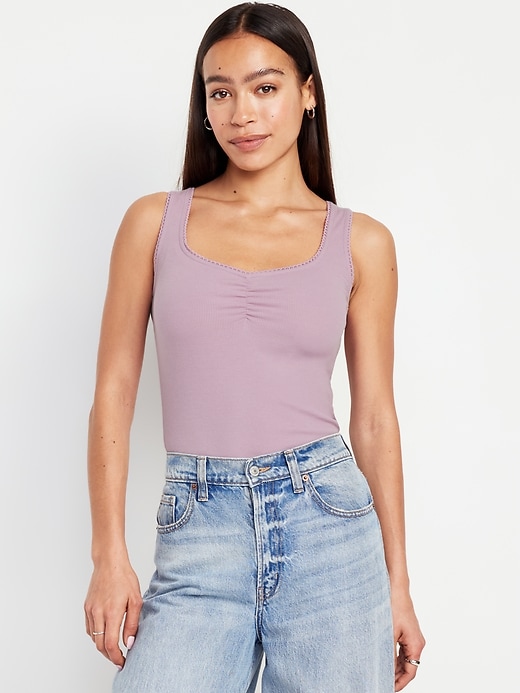 Image number 1 showing, Cinched Rib-Knit Tank Top