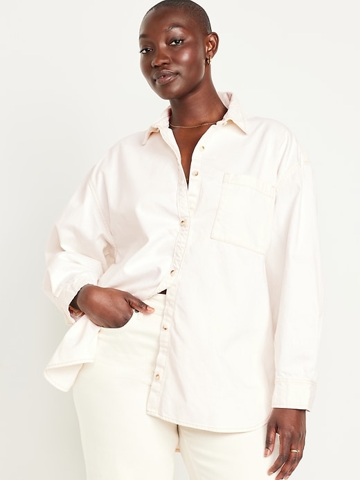 Image number 5 showing, Boyfriend Button-Down Jean Tunic