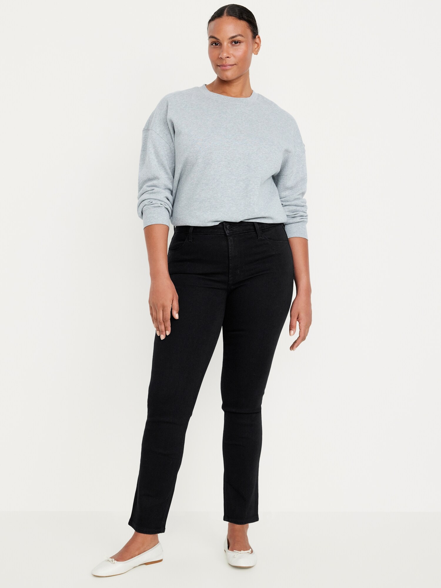 Женские джинсы Old Navy High-Waisted Wow Straight Ankle, цвет: Чёрный — фото 4