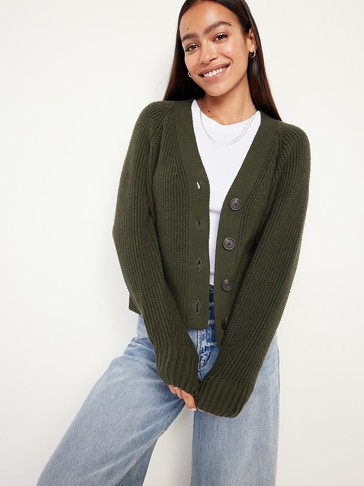 Image number 3 showing, Shaker-Stitch Cardigan Sweater