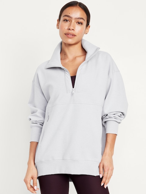 Dynamic Fleece Half-Zip Tunic Sweatshirt