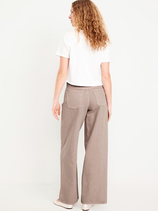 Image number 4 showing, Mid-Rise Baggy Wide-Leg Jeans