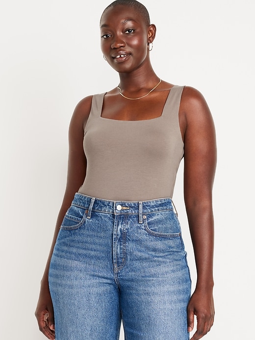 Image number 5 showing, Square-Neck Tank Top Bodysuit