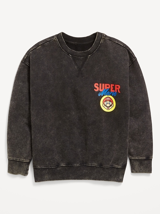 View large product image 2 of 4. Super Mario™ Over-Sized Gender-Neutral Sweatshirt for Kids