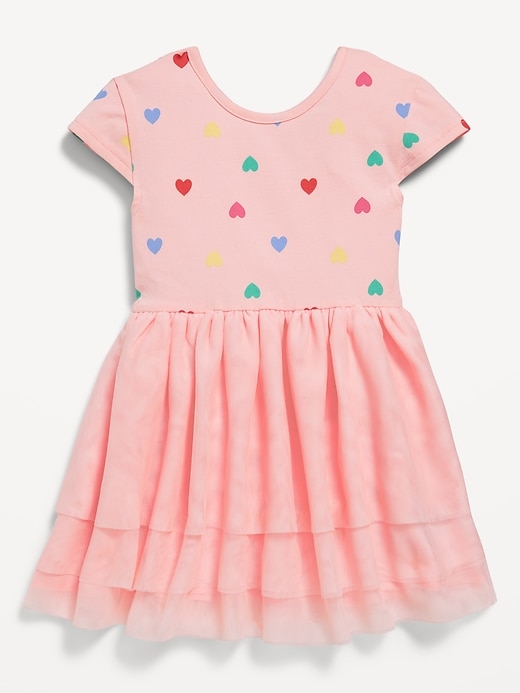 View large product image 1 of 2. Short-Sleeve Fit and Flare Graphic Tutu Dress for Toddler Girls