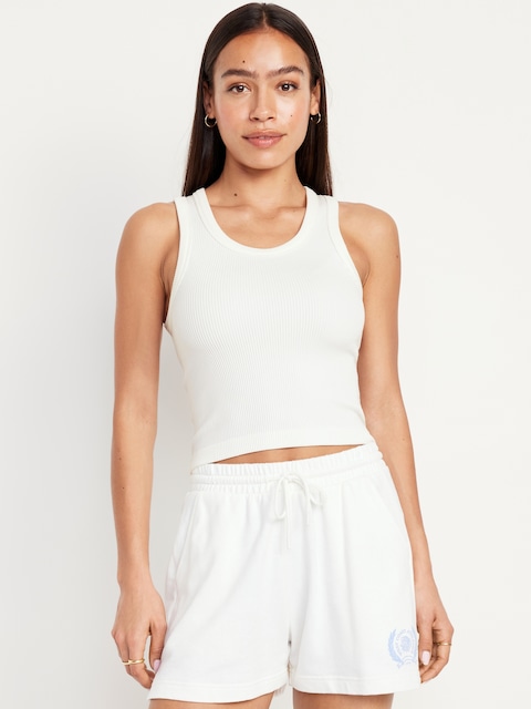 Exhale Seamless Fitted Rib Tank - Magnolia White